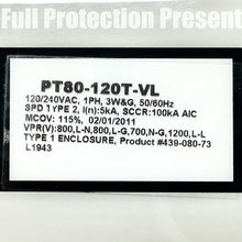 Load image into Gallery viewer, Surge Free MCG PT80-120T-VL Surge Protection Device 120/240VAC Type 2 SPD1