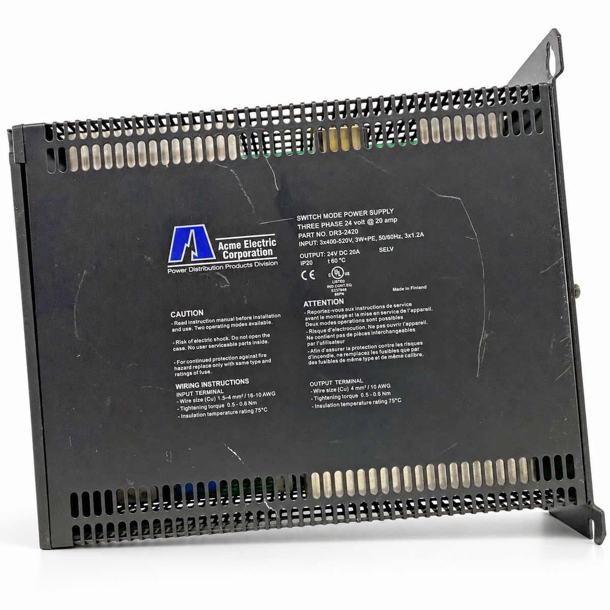 Acme Electric DR3-2420 — photorealistic representative rendition based on an exact-model reference; not an actual-stock photograph