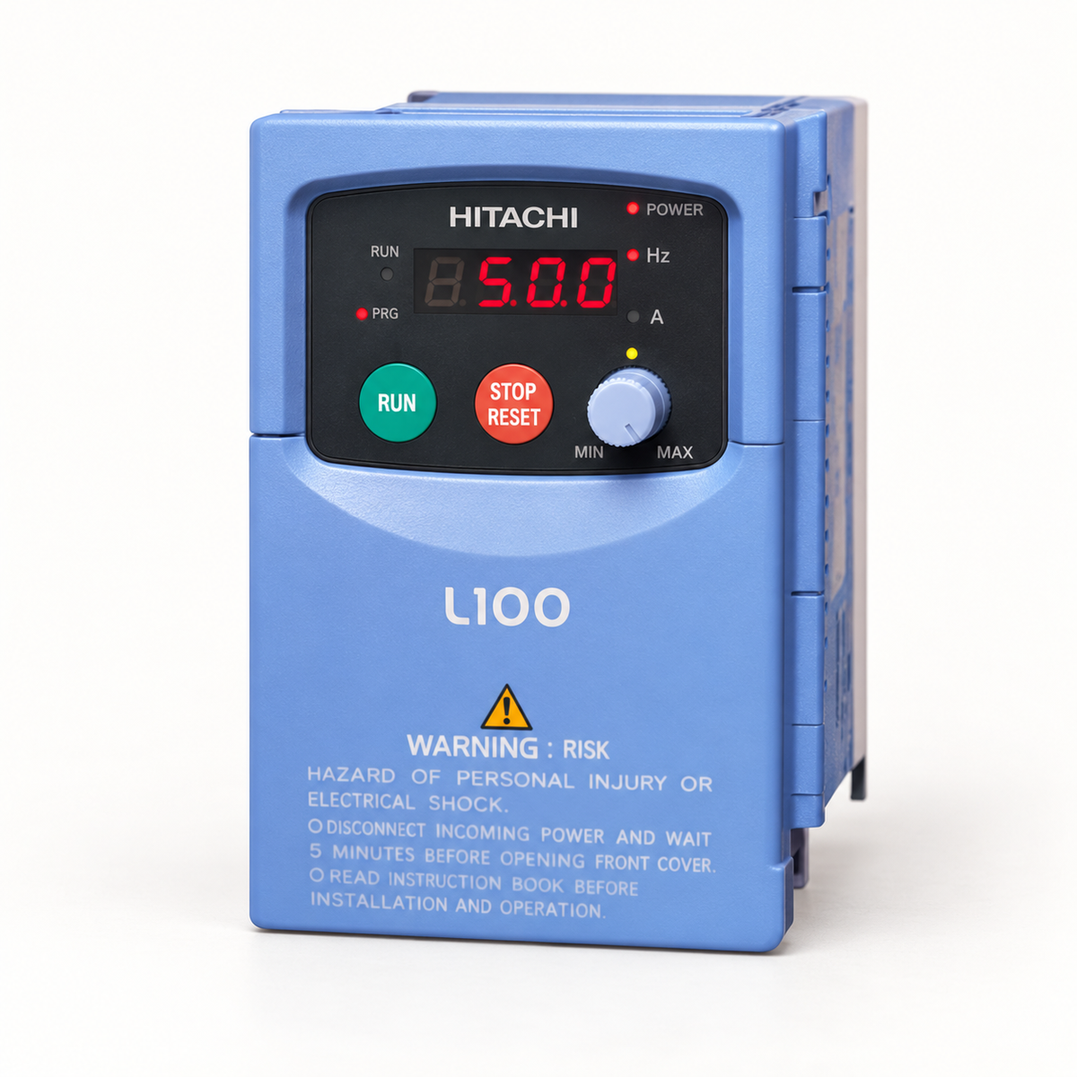 Hitachi L100-002NFU — photorealistic representative rendition based on an exact-model reference; not an actual-stock photograph