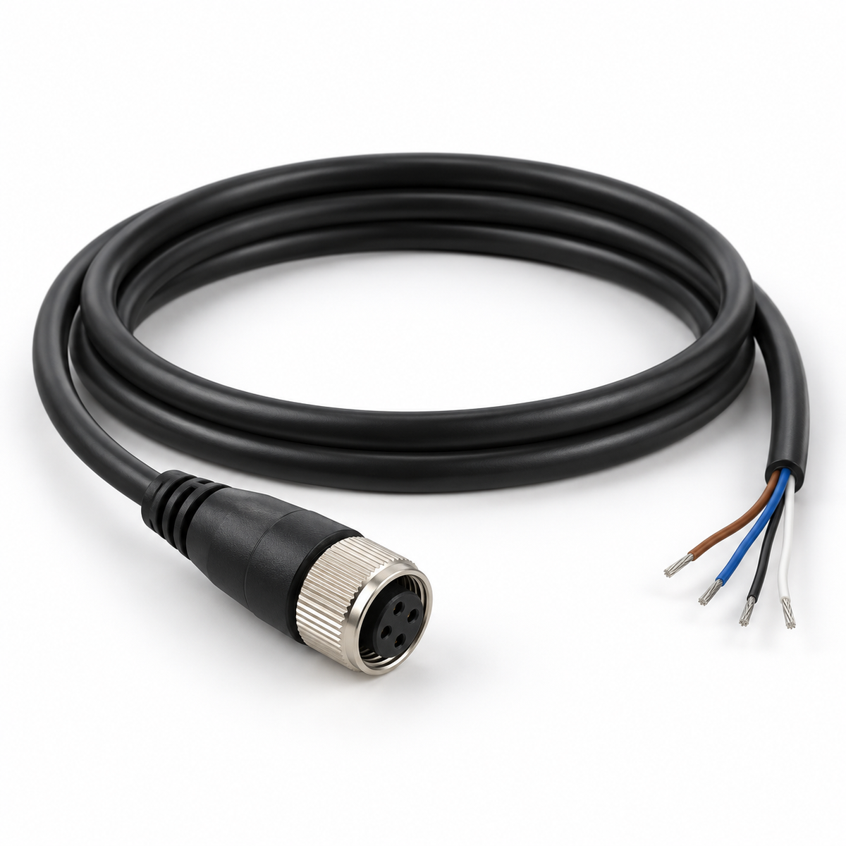 Keyence OP-75721 2 m straight M12 connector cable — representative studio rendition; actual item appearance may vary
