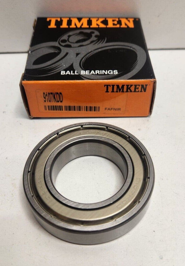 Fafnir 9107KDD bearing — representative exact-model reference photograph; packaging shown for identification only. This draft is listed as new without box.