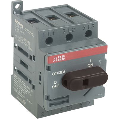 ABB OT63E3 three-pole switch-disconnector — representative model photograph