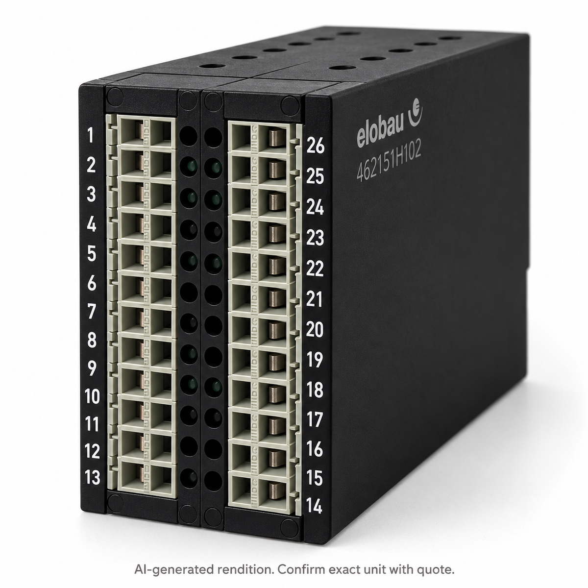 AI-generated representative rendition of Elobau 462151H102 safety module, based on exact-model reference images. Confirm supplied unit and markings with quotation.