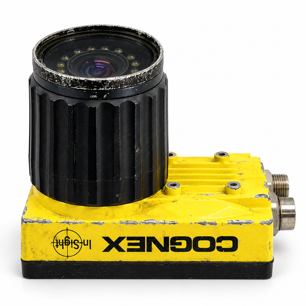 Cognex IS5000-00 In-Sight camera with fitted lens assembly — representative studio image; offered for parts