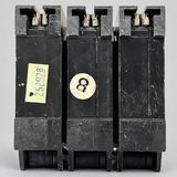 AI-generated representative rendition from an original MSS stock photo — Crouse-Hinds Type MP-A 20A 3-Pole Circuit Breaker; three-pole breaker rear. Original condition photos retained.
