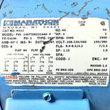 Original Marathon Electric M312 145JM nameplate and electrical diagram photograph, SKU 701001-15D.