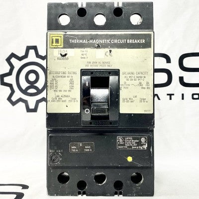 Square D KA36150 KA Frame 150A 3 Pole Thermal Magnetic Circuit Breaker