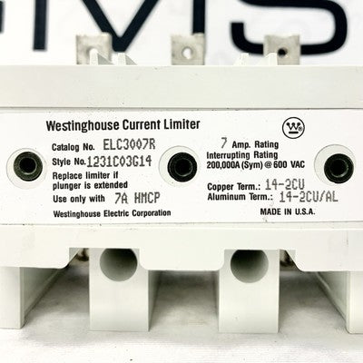 Westinghouse ELC3007R Current Limiter 600V 7A