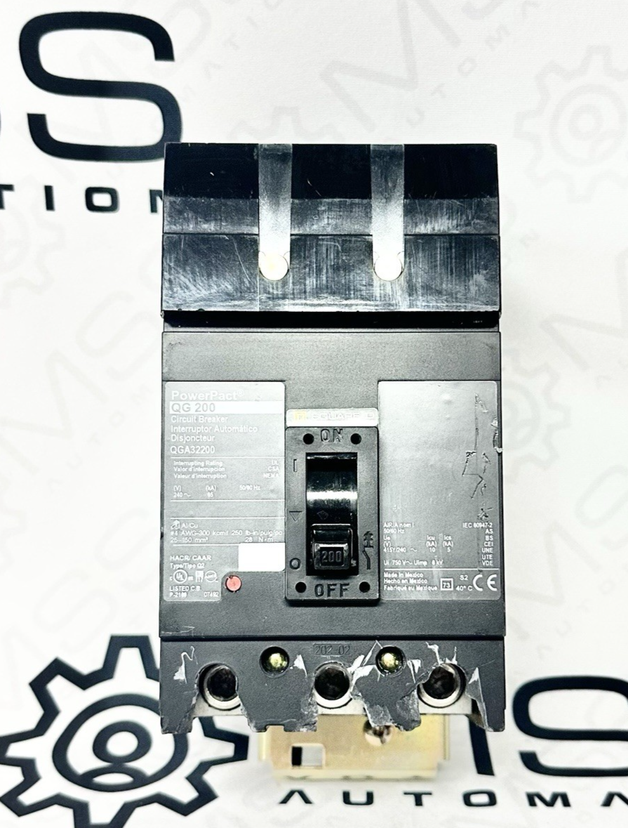 Square D PowerPact QGA32200 Circuit Breaker 200 Amp 3 Pole
