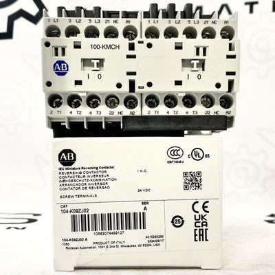 Allen Bradley 104-K09ZJ02 Reversing Contactor Screw Type 9A 24v Coil New