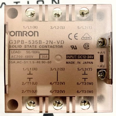 OMRON G3PB-535B-2N-VD Solid State Contactor 480VAC 12-24VDC 35A A