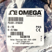 Load image into Gallery viewer, OMEGA PX409-015G5V Pressure Transducer 0-5VDC 2m1
